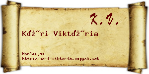 Kéri Viktória névjegykártya