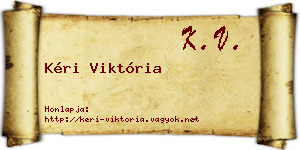 Kéri Viktória névjegykártya